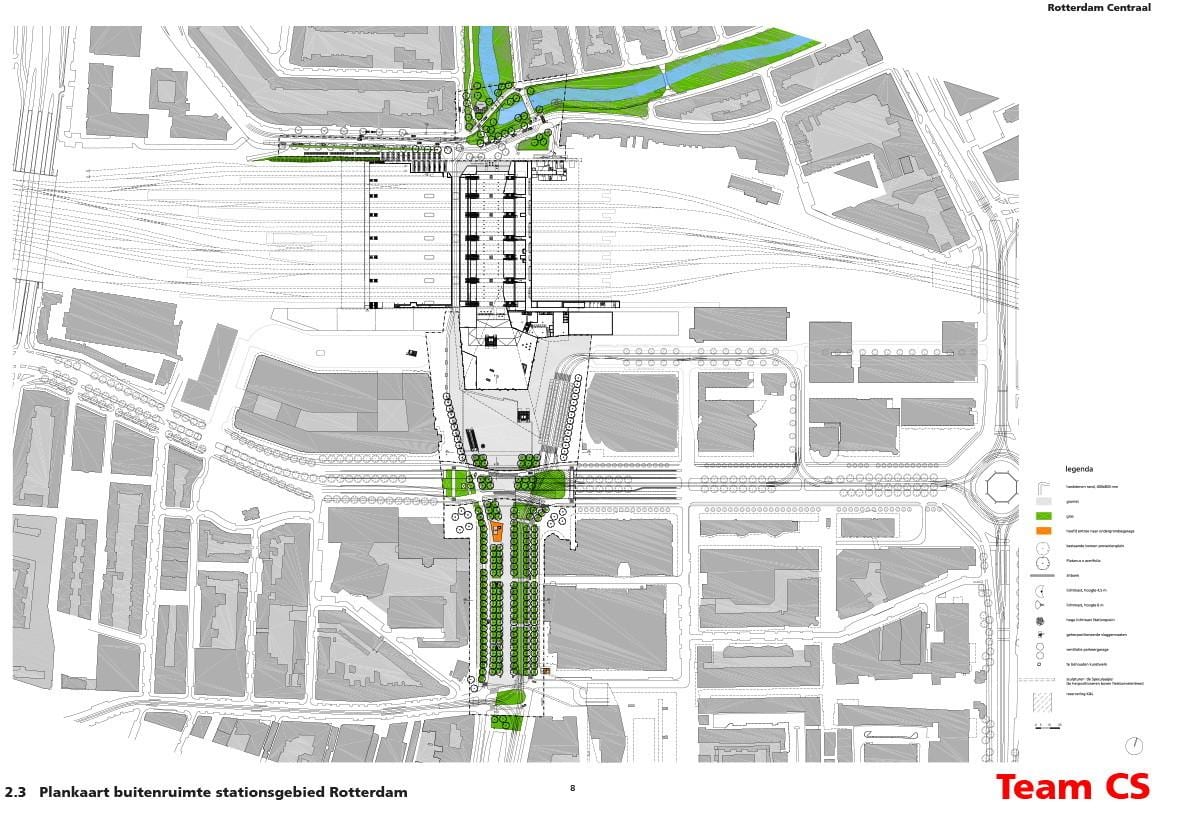 Rotterdam centraal estasyon tren a kat jeyografik