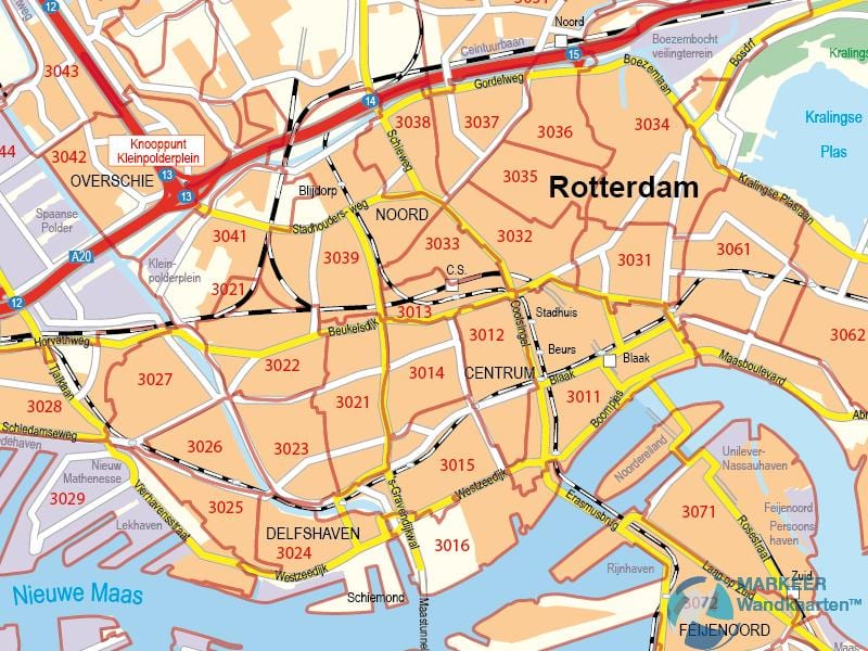 Kat jeyografik nan Rotterdam postcode 