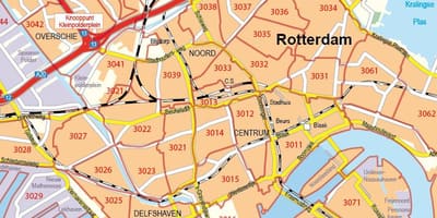 Kat jeyografik nan Rotterdam postcode 